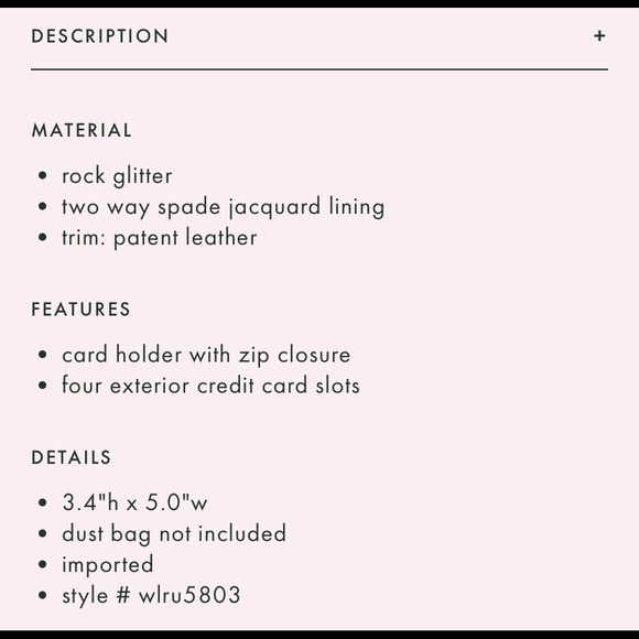 NWT Kate Spade Glitter Card Holder - Picture 4 of 4